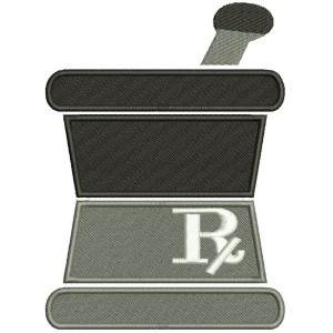 Pharmacology cup for mixing pills Filled Machine Embroidery Digitized Design Pattern